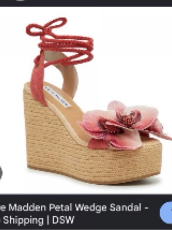 Steve Madden Pink Petal Wedge Sandal Size 10